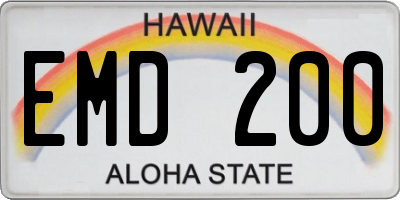 HI license plate EMD200