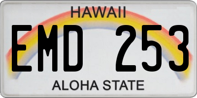 HI license plate EMD253