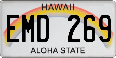 HI license plate EMD269