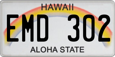 HI license plate EMD302