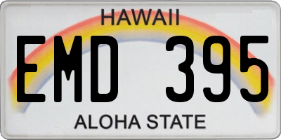 HI license plate EMD395