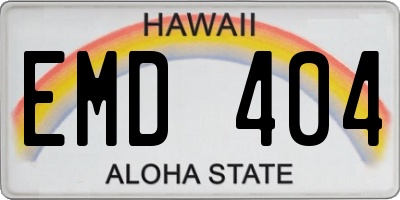 HI license plate EMD404