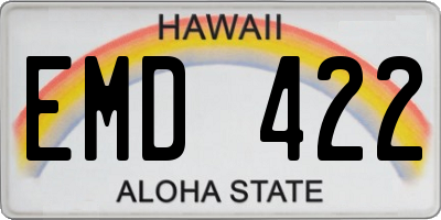 HI license plate EMD422