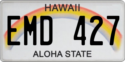 HI license plate EMD427