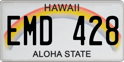 HI license plate EMD428
