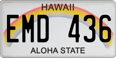 HI license plate EMD436
