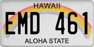 HI license plate EMD461
