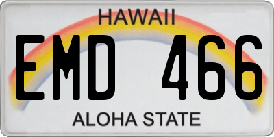 HI license plate EMD466