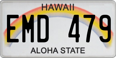 HI license plate EMD479