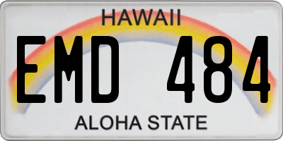 HI license plate EMD484