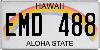 HI license plate EMD488