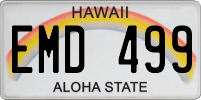 HI license plate EMD499
