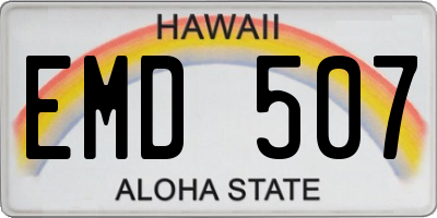 HI license plate EMD507