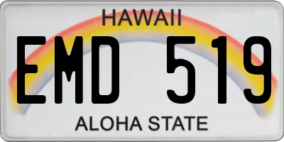 HI license plate EMD519