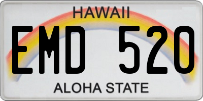 HI license plate EMD520