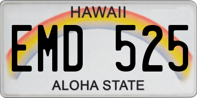 HI license plate EMD525