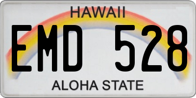 HI license plate EMD528