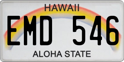 HI license plate EMD546