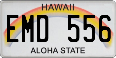 HI license plate EMD556