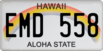HI license plate EMD558