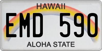 HI license plate EMD590