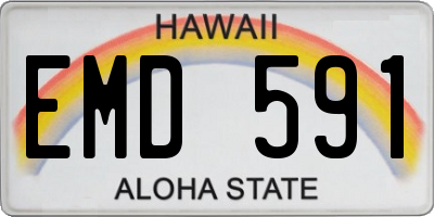 HI license plate EMD591