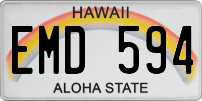 HI license plate EMD594