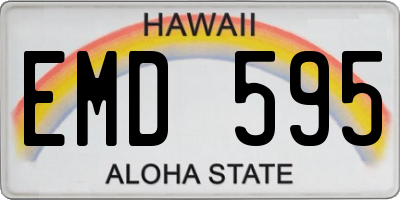 HI license plate EMD595