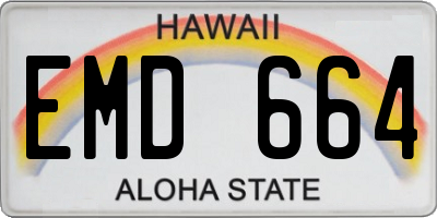 HI license plate EMD664