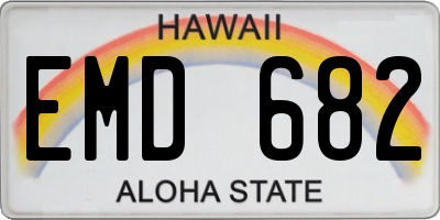 HI license plate EMD682