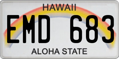 HI license plate EMD683