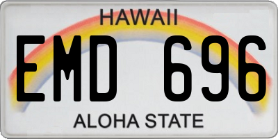 HI license plate EMD696