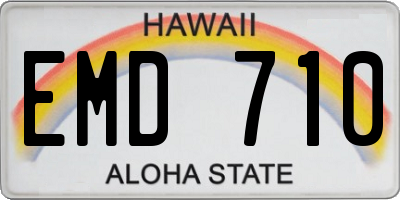 HI license plate EMD710