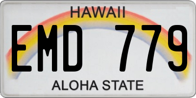 HI license plate EMD779