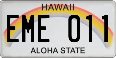 HI license plate EME011