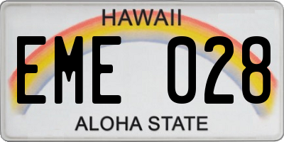 HI license plate EME028