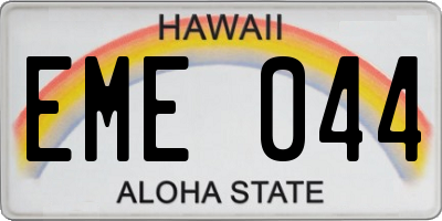 HI license plate EME044