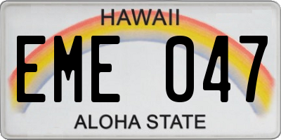 HI license plate EME047