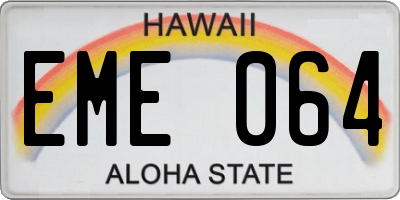 HI license plate EME064