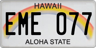 HI license plate EME077