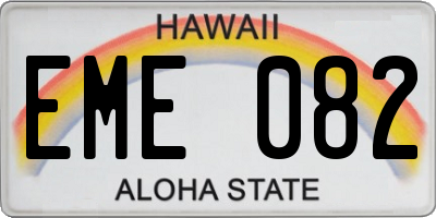 HI license plate EME082