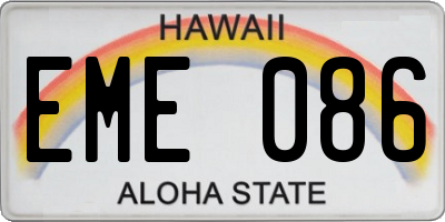 HI license plate EME086