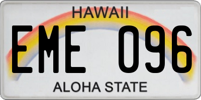 HI license plate EME096