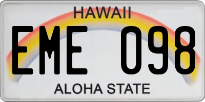 HI license plate EME098