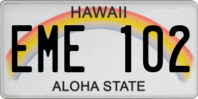 HI license plate EME102