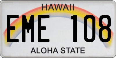 HI license plate EME108