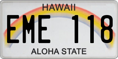 HI license plate EME118