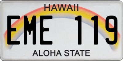 HI license plate EME119