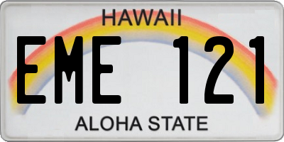 HI license plate EME121