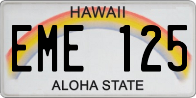 HI license plate EME125